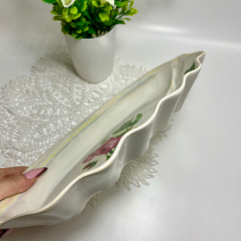 Блюдо необычной формы, фаянс Дружковского ФЗ, красное клеймо, цена за 1шт. Картинка 5